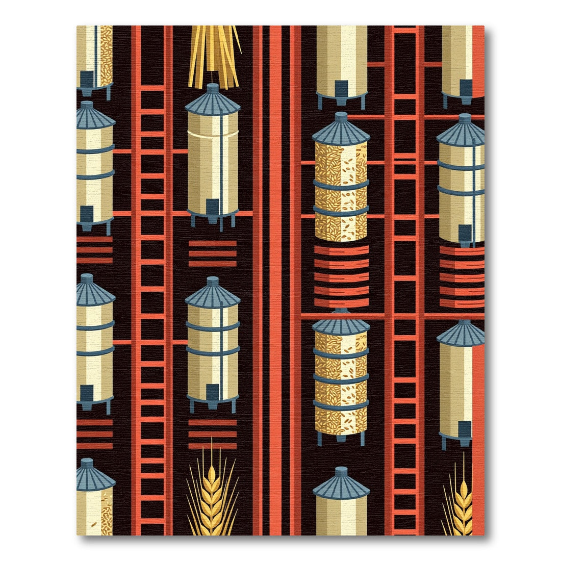 Farm Silo Grain Tall Stripe Rug