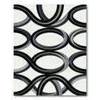 Black White Gray Interlocking Oval Rug