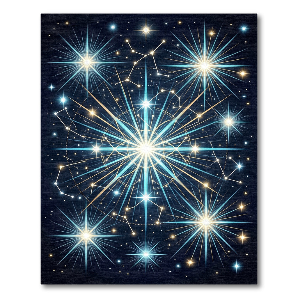 Celestial Navy Gold Starry Constellation Rug
