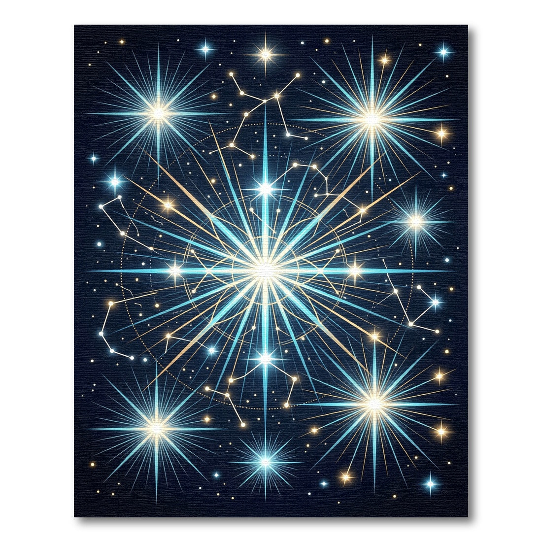 Celestial Navy Gold Starry Constellation Rug