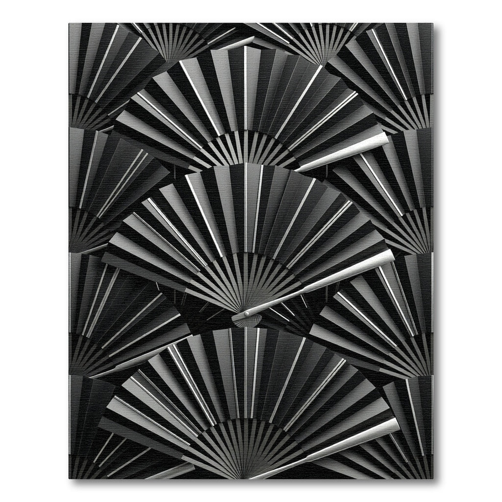 Monochrome Fan Blade Geometric Abstract Rug