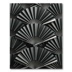 Monochrome Fan Blade Geometric Abstract Rug