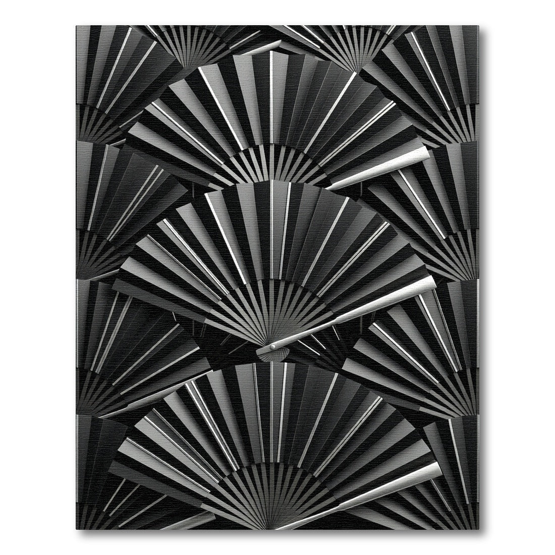 Monochrome Fan Blade Geometric Abstract Rug