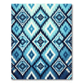 Blue Ikat Geometric Diamond Rug