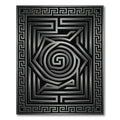 Gray Maze Geometric Metalic Frame Rug