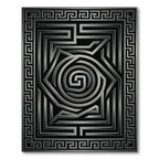 Gray Maze Geometric Metalic Frame Rug