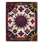 Crimson Sun Dogs Geometric Cross Rug