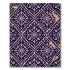 Elegant Royal Purple Floral Damask Rug