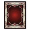Crimson Ivory Art Deco Floral Border Rug