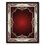 Crimson Ivory Art Deco Floral Border Rug