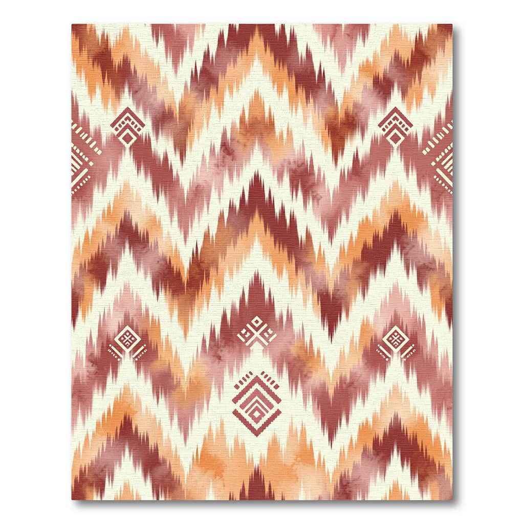 Terracotta Ochre Ikat Geometric Arrow Rug