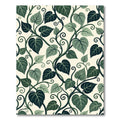 Lush Green Botanical Foliage Scroll Rug