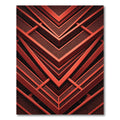 Modern Crimson Geometric Chevron Rug