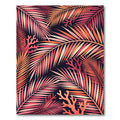 Pink Coral Palm Frond Scene Rug