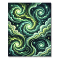 Vibrant Green Swirls Cosmic Galaxy Rug