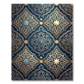 Deep Blue Gold Intricate Star Medallion Rug