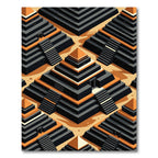 Geometric Terracotta Step Pyramid Rug