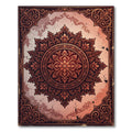 Ornate Crimson Floral Medallion Wall Art Rug
