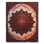 Ornate Crimson Floral Medallion Wall Art Rug