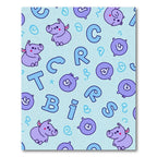 Purple Piglets Alphabet Blue Pastel Rug