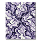 Deep Violet Fluid Ink Abstract Rug