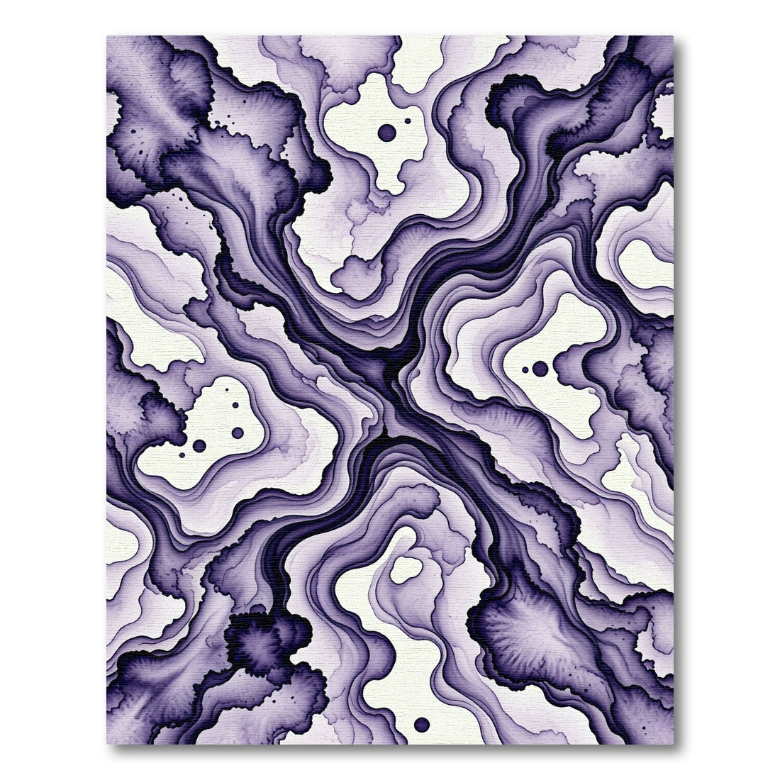 Deep Violet Fluid Ink Abstract Rug
