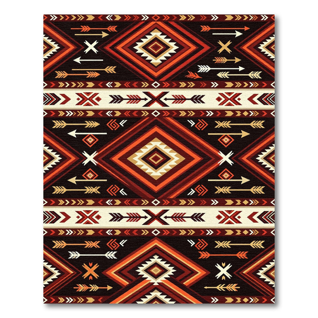 Bold Terra Cotta Southwestern Arrow Diamond Rug