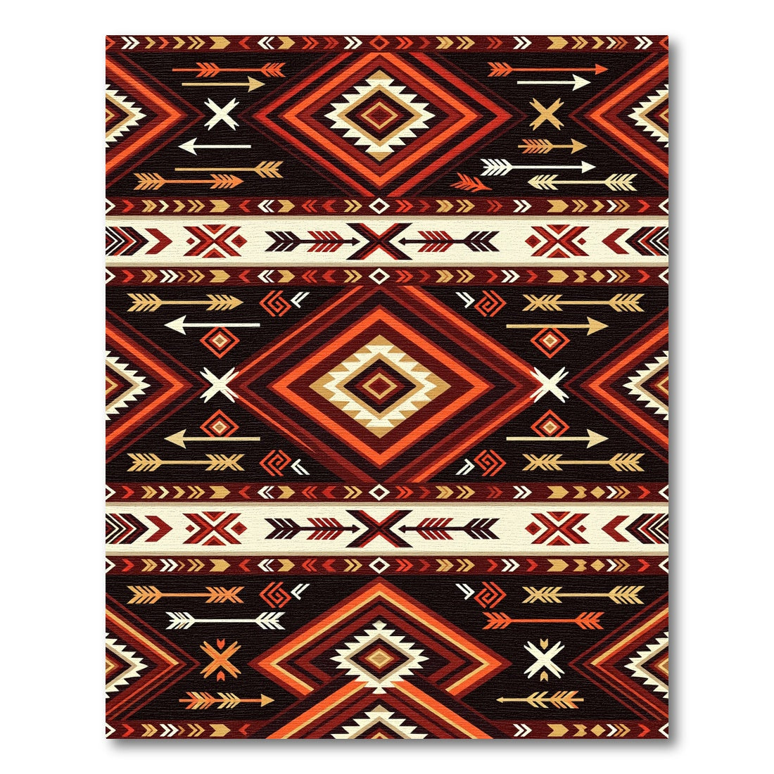 Bold Terra Cotta Southwestern Arrow Diamond Rug
