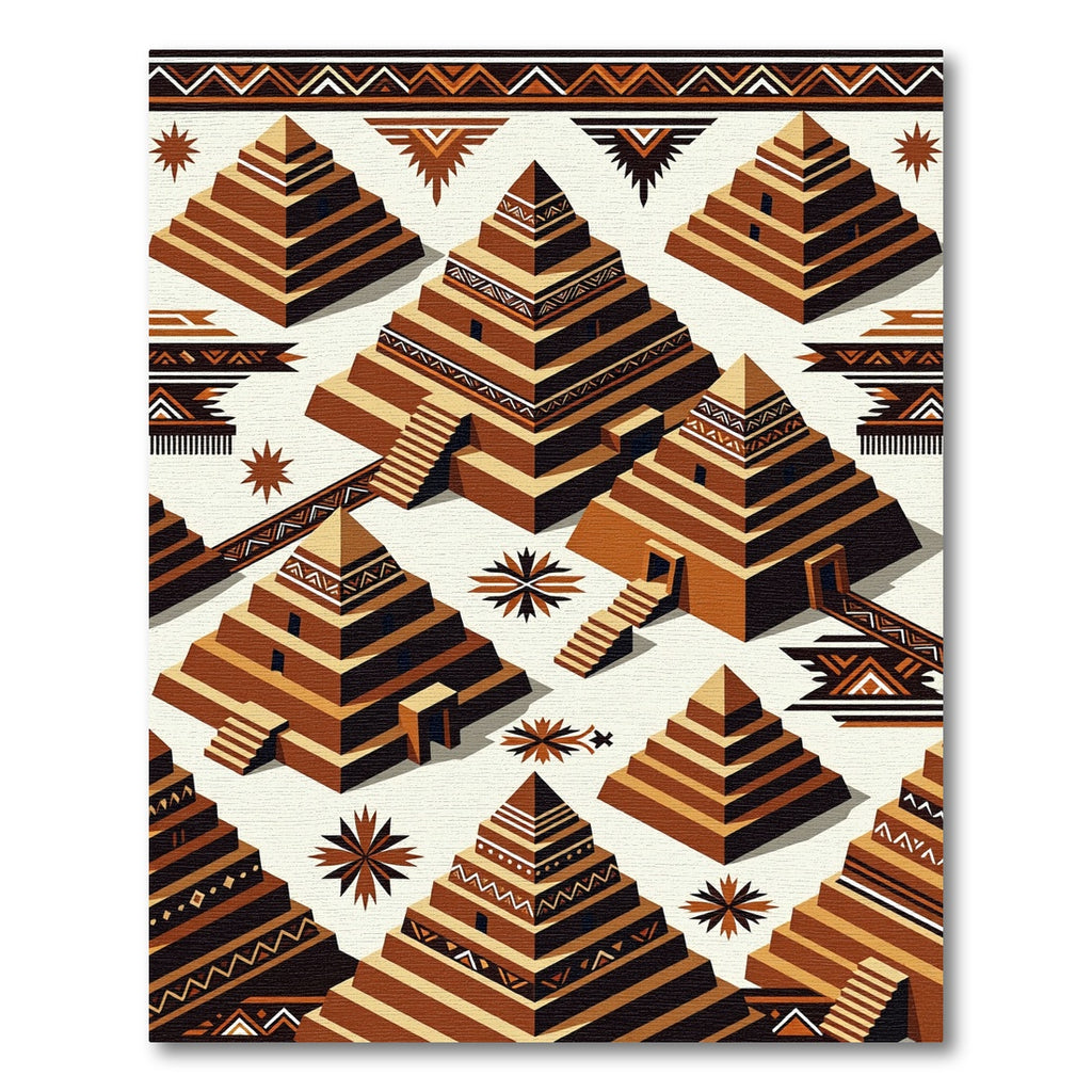 Brown Terracotta Step Pyramid Decolement Rug