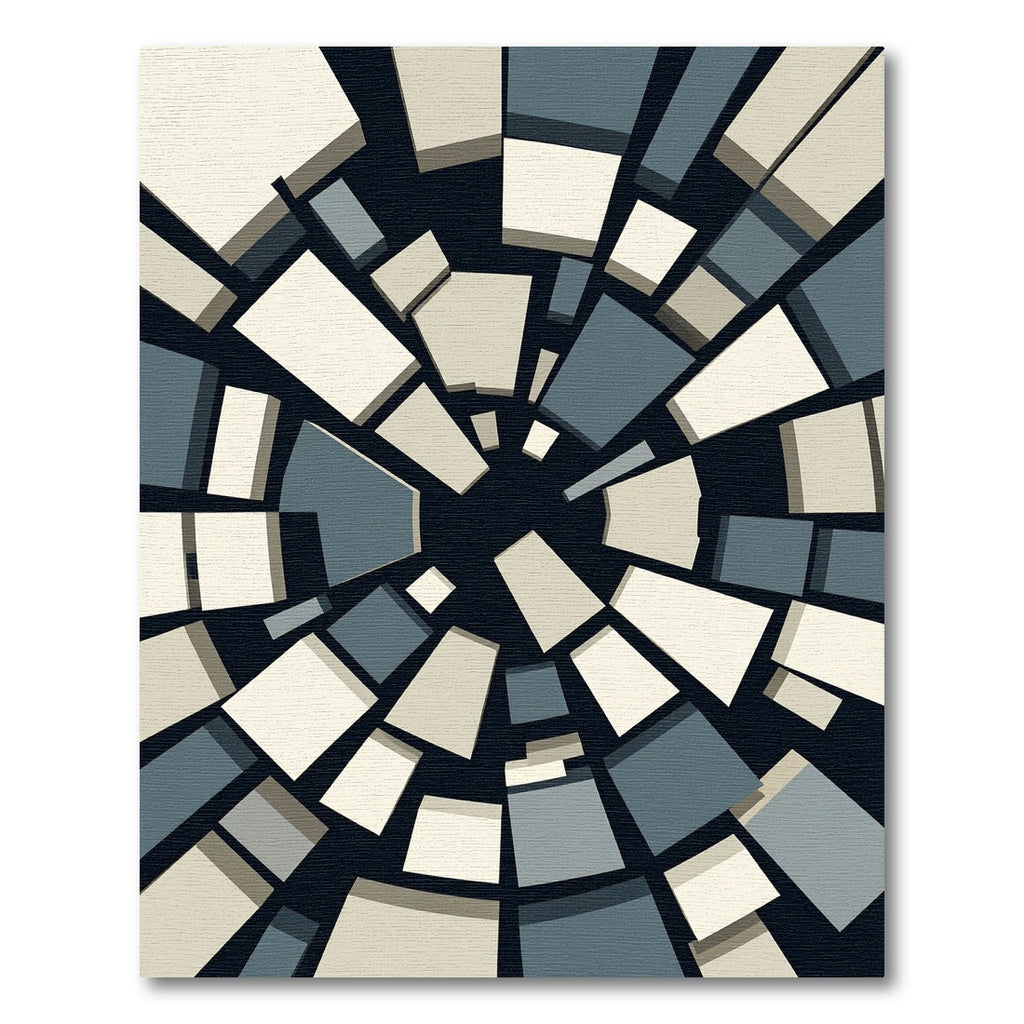 Abstract Radial Geometric Tile Rug