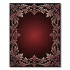 Rich Burgundy Floral Ornate Frame Rug