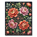 Elegant Peony Botanical Floral Arrangement Rug
