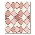 Modern Dusty Rose Geometric Diamond Rug
