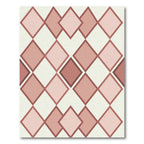 Modern Dusty Rose Geometric Diamond Rug