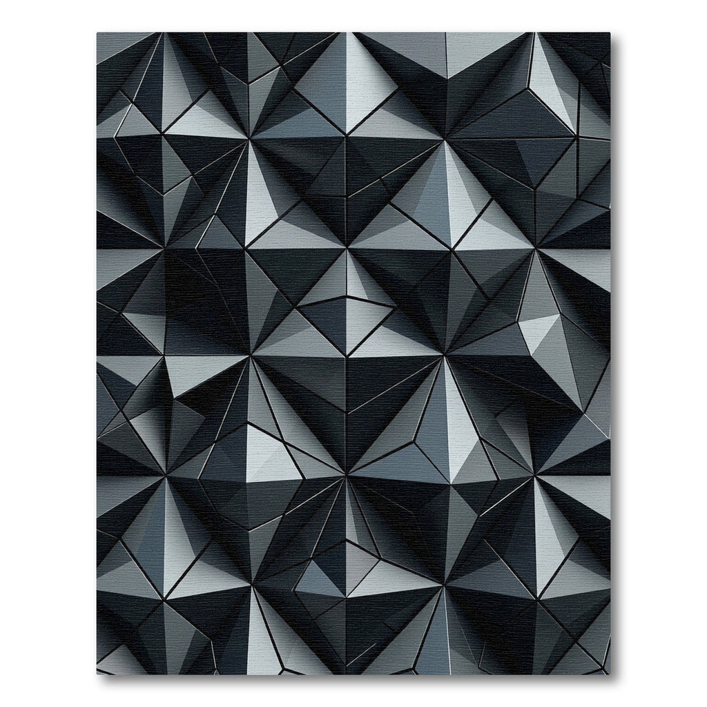 Charcoal Gray Geometric Crystal Form Rug