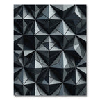 Charcoal Gray Geometric Crystal Form Rug