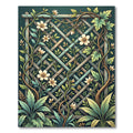 Lush Botanical Trellis Garden Foliage Rug
