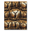 Rustic Forest Deer Woodland Silhouette Rug