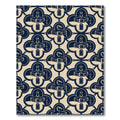 Navy Cream Equestrian Buckle Quatrefoil Rug