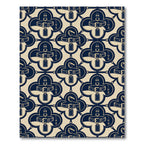 Navy Cream Equestrian Buckle Quatrefoil Rug