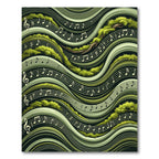 Verdant Musical Waves With Foliage Rug