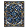 Blue and Gold Damask Grape Vine Rug
