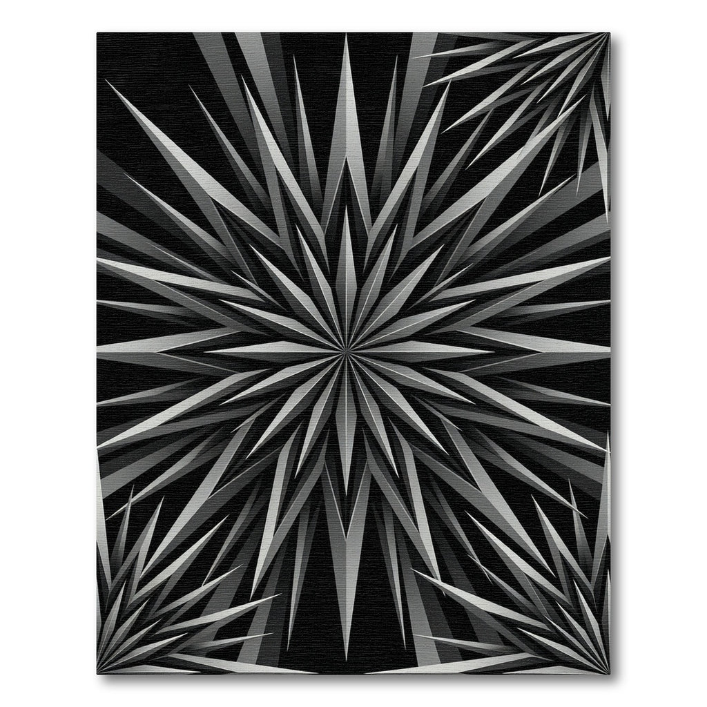 Monochromatic Sharp Geometric Starburst Rug