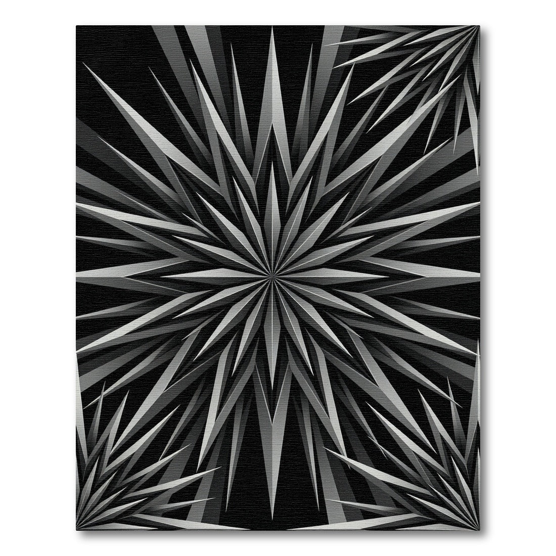 Monochromatic Sharp Geometric Starburst Rug