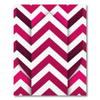 Modern Magenta Geometric Chevron Stripe Rug