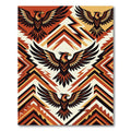 Geometric Eagle Totem Ochre Terracotta Feather Rug
