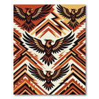Geometric Eagle Totem Ochre Terracotta Feather Rug