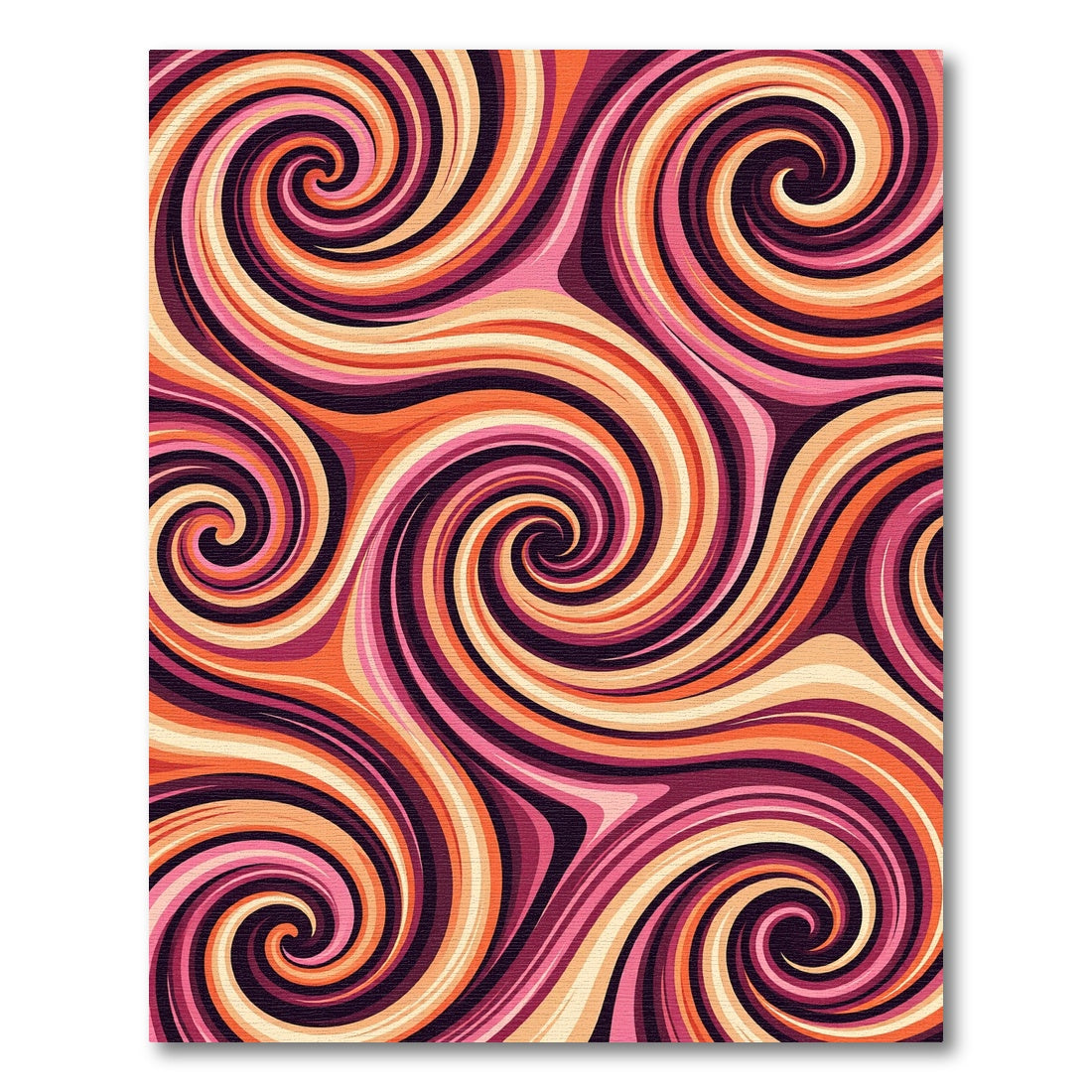 Swirling Pink Orange Cream Waves Rug