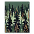 Dark Forest Pine Tree Silhouette Rug
