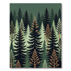 Dark Forest Pine Tree Silhouette Rug